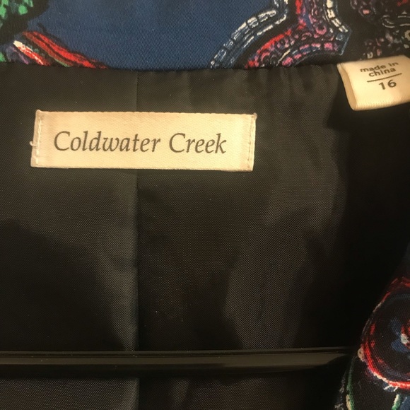 Coldwater Creek Jacket/Blazer. lightweight fully lined. Black & Blue Paisley. - Picture 4 of 7